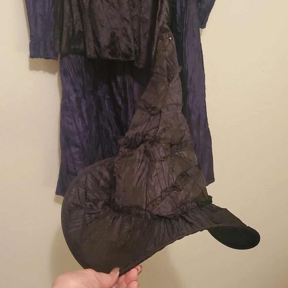 Wicked's Elphaba Deluxe Charming‎ Black and Purple Kids Costume with Hat